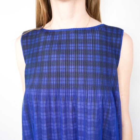 PLEATS PLEASE Issey Miyake Double Layer Blue Dress - Picture 5 of 7